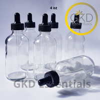 4 oz Clear Glass Bottles - Black Top